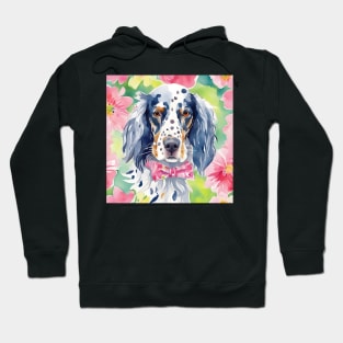 Preppy watercolor portrait of a Setter dog Hoodie